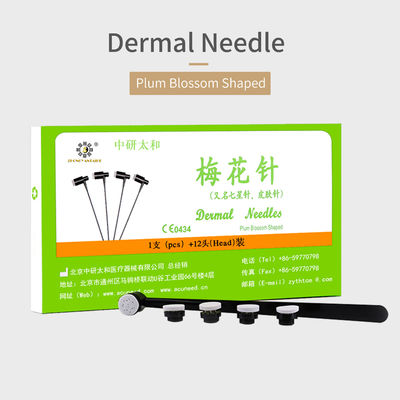 kualitas  ISO13485 Plum Blossom 7 Star Needle Acupuncture With 12 Replaceable Heads pabrik