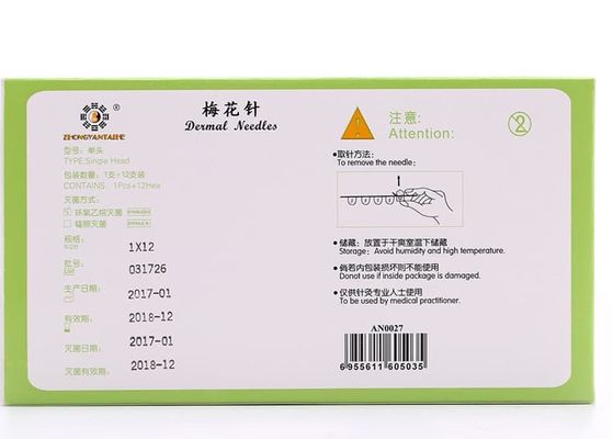Jarum Plum Blossom Gagang PVC 12 Jarum Kotak Jarum Akupunktur Cocok untuk Profesional Akupunktur dan Kebugaran