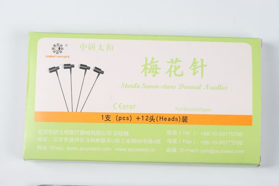 PVC Handle Plum Blossom Jarum Polished Teknikal 0.20mm X 25mm Jarum yang dirancang untuk perawatan kulit yang efektif dan aman